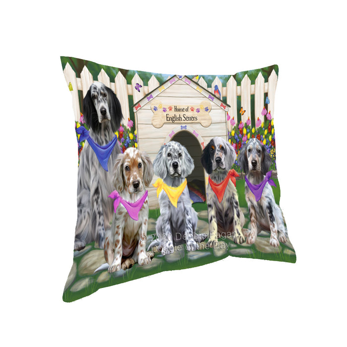 Spring Dog House English Setter Dogs Pillow with Top Quality High-Resolution Images - Ultra Soft Pet Pillows for Sleeping - Reversible & Comfort - Ideal Gift for Dog Lover - Cushion for Sofa Couch Bed - 100% Polyester