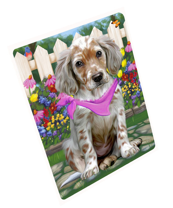 Spring Floral English Setter Dog Cutting Board - For Kitchen - Scratch & Stain Resistant - Designed To Stay In Place - Easy To Clean By Hand - Perfect for Chopping Meats, Vegetables, CA83512