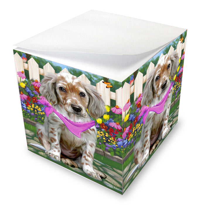 Spring Floral English Setter Dog Note Cube NOC-DOTD-A57576