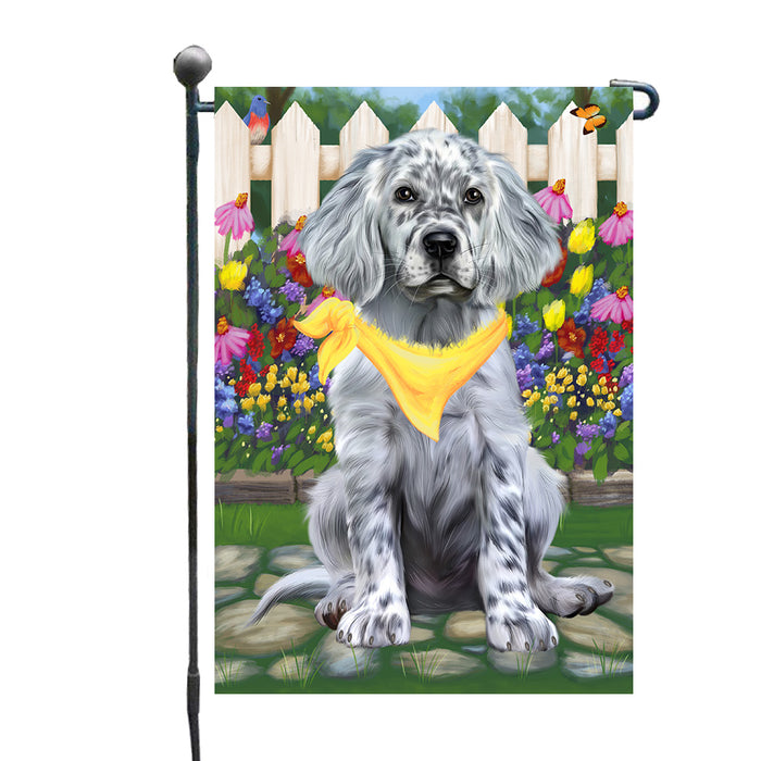 Spring Floral English Setter Dog Garden Flags Outdoor Decor for Homes and Gardens Double Sided Garden Yard Spring Decorative Vertical Home Flags Garden Porch Lawn Flag for Decorations GFLG68272