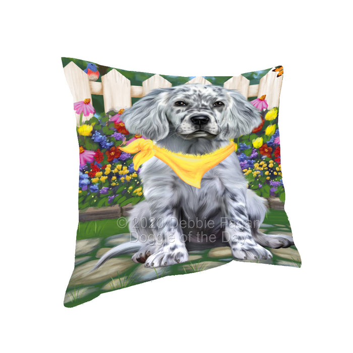Spring Floral English Setter Dog Pillow with Top Quality High-Resolution Images - Ultra Soft Pet Pillows for Sleeping - Reversible & Comfort - Ideal Gift for Dog Lover - Cushion for Sofa Couch Bed - 100% Polyester, PILA93166