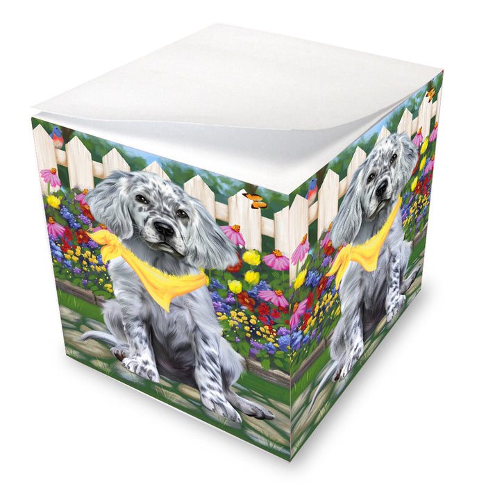 Spring Floral English Setter Dog Note Cube NOC-DOTD-A57577