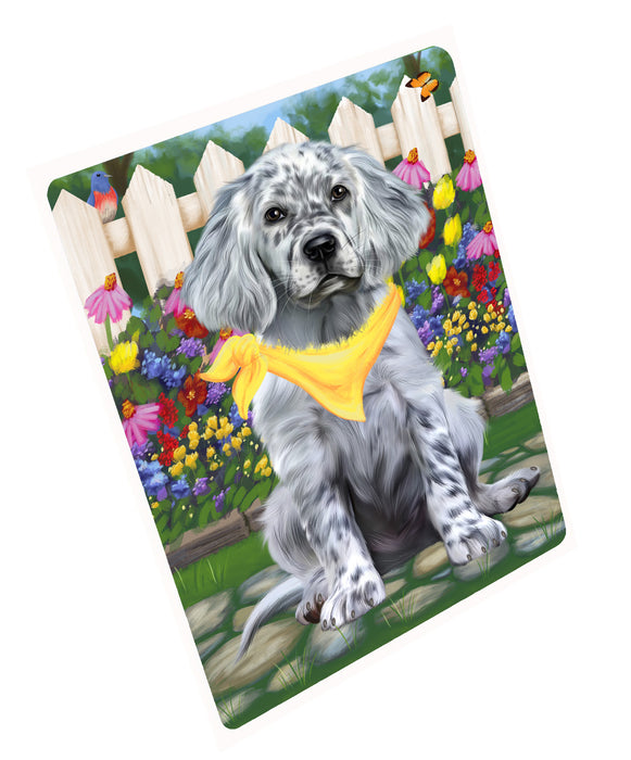 Spring Floral English Setter Dog Cutting Board - For Kitchen - Scratch & Stain Resistant - Designed To Stay In Place - Easy To Clean By Hand - Perfect for Chopping Meats, Vegetables, CA83514