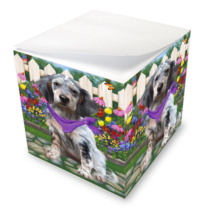 Spring Floral English Setter Dog Note Cube NOC-DOTD-A57578