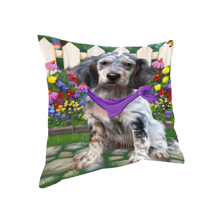 Spring Floral English Setter Dog Pillow with Top Quality High-Resolution Images - Ultra Soft Pet Pillows for Sleeping - Reversible & Comfort - Ideal Gift for Dog Lover - Cushion for Sofa Couch Bed - 100% Polyester, PILA93169