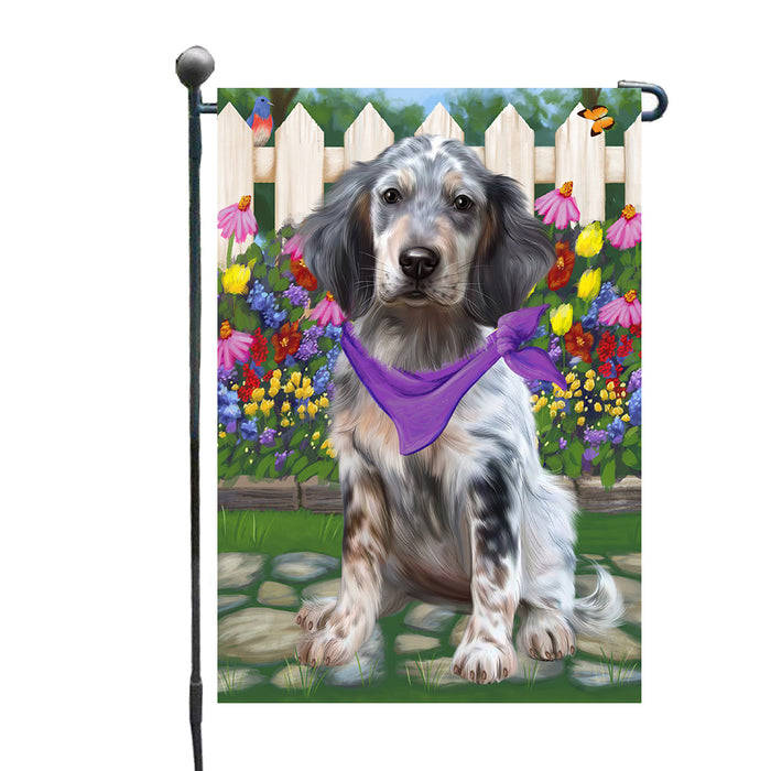 Spring Floral English Setter Dog Garden Flags Outdoor Decor for Homes and Gardens Double Sided Garden Yard Spring Decorative Vertical Home Flags Garden Porch Lawn Flag for Decorations GFLG68273