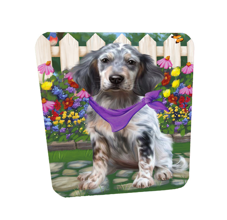 Spring Floral English Setter Dog Coasters Set of 4 CSTA58537