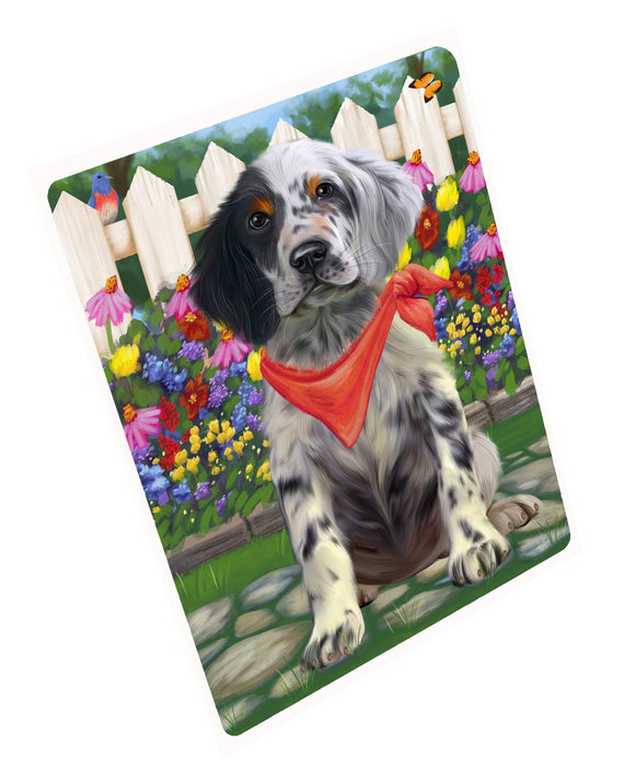 Spring Floral English Setter Dog Cutting Board - For Kitchen - Scratch & Stain Resistant - Designed To Stay In Place - Easy To Clean By Hand - Perfect for Chopping Meats, Vegetables, CA83518