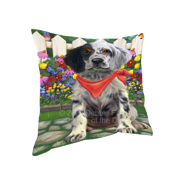 Spring Floral English Setter Dog Pillow with Top Quality High-Resolution Images - Ultra Soft Pet Pillows for Sleeping - Reversible & Comfort - Ideal Gift for Dog Lover - Cushion for Sofa Couch Bed - 100% Polyester, PILA93172