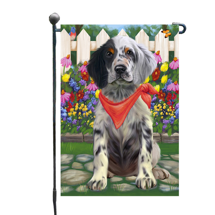 Spring Floral English Setter Dog Garden Flags Outdoor Decor for Homes and Gardens Double Sided Garden Yard Spring Decorative Vertical Home Flags Garden Porch Lawn Flag for Decorations GFLG68274