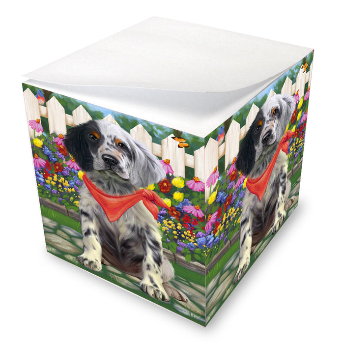 Spring Floral English Setter Dog Note Cube NOC-DOTD-A57579