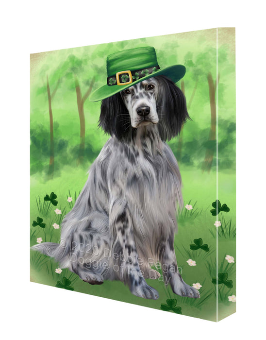 St. Patrick's Day English Setter Dog Canvas Wall Art - Premium Quality Ready to Hang Room Decor Wall Art Canvas - Unique Animal Printed Digital Painting for Decoration CVS723