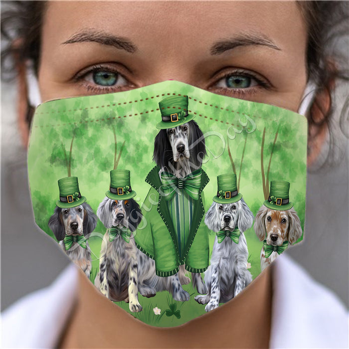 St. Patricks Day Irish English Setter Dogs Face Mask FM50150