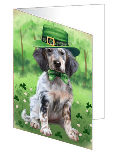 St. Patrick's Day English Setter Dog Handmade Artwork Assorted Pets Greeting Cards and Note Cards with Envelopes for All Occasions and Holiday Seasons