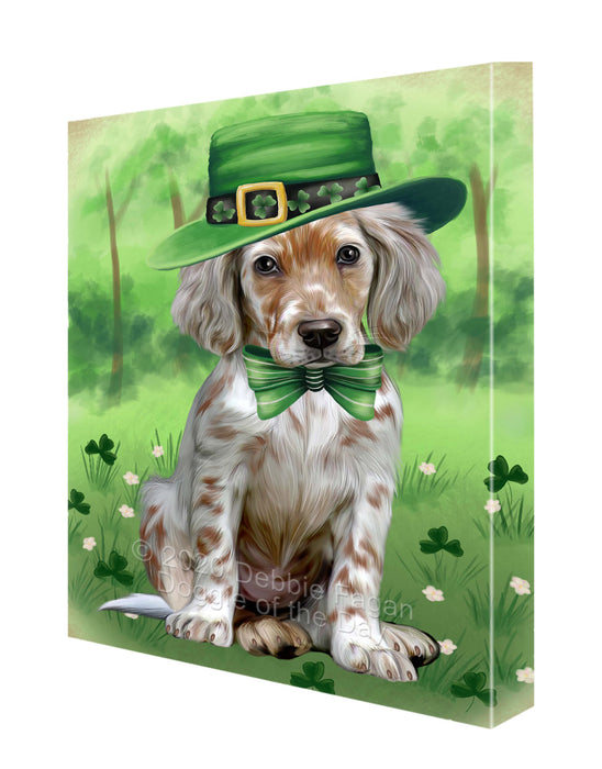 St. Patrick's Day English Setter Dog Canvas Wall Art - Premium Quality Ready to Hang Room Decor Wall Art Canvas - Unique Animal Printed Digital Painting for Decoration CVS727
