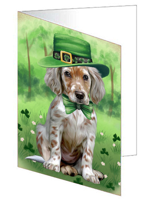 St. Patrick's Day English Setter Dog Handmade Artwork Assorted Pets Greeting Cards and Note Cards with Envelopes for All Occasions and Holiday Seasons