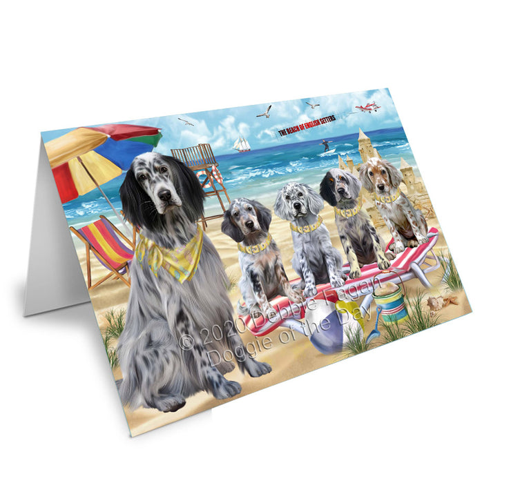Pet Friendly Beach English Setter Dogs Handmade Artwork Assorted Pets Greeting Cards and Note Cards with Envelopes for All Occasions and Holiday Seasons