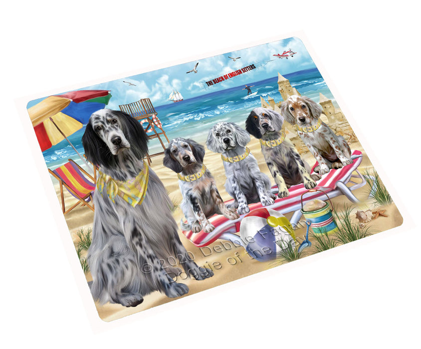 Pet Friendly Beach English Setter Dogs Cutting Board - For Kitchen - Scratch & Stain Resistant - Designed To Stay In Place - Easy To Clean By Hand - Perfect for Chopping Meats, Vegetables