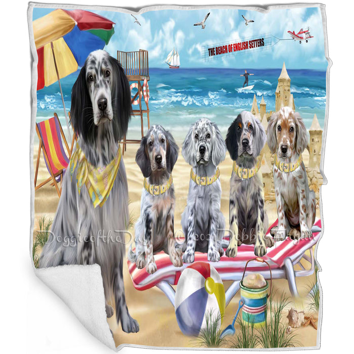 Pet Friendly Beach English Setter Dogs Blanket BLNKT142494