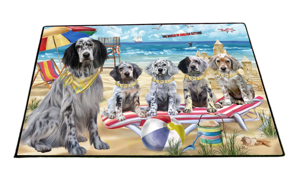 Pet Friendly Beach English Setter Dogs Floormat FLMS55474