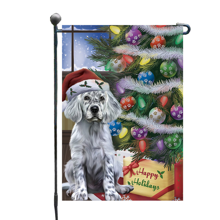 Christmas Tree and Presents English Setter Dog Garden Flags Outdoor Decor for Homes and Gardens Double Sided Garden Yard Spring Decorative Vertical Home Flags Garden Porch Lawn Flag for Decorations GFLG68009