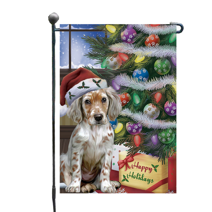 Christmas Tree and Presents English Setter Dog Garden Flags Outdoor Decor for Homes and Gardens Double Sided Garden Yard Spring Decorative Vertical Home Flags Garden Porch Lawn Flag for Decorations GFLG68010