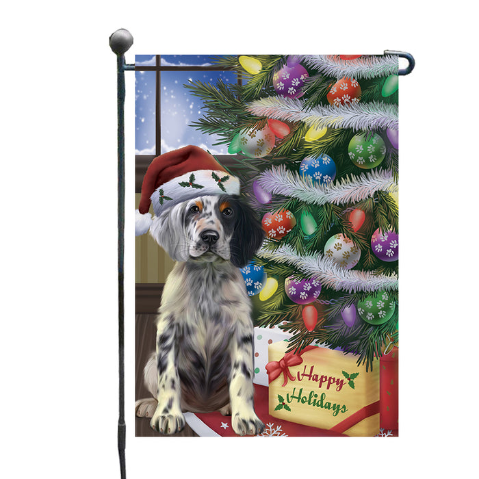Christmas Tree and Presents English Setter Dog Garden Flags Outdoor Decor for Homes and Gardens Double Sided Garden Yard Spring Decorative Vertical Home Flags Garden Porch Lawn Flag for Decorations GFLG68011