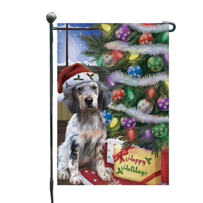 Christmas Tree and Presents English Setter Dog Garden Flags Outdoor Decor for Homes and Gardens Double Sided Garden Yard Spring Decorative Vertical Home Flags Garden Porch Lawn Flag for Decorations GFLG68012