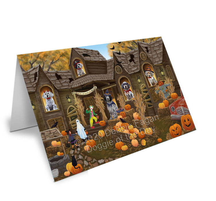 Haunted House Halloween Trick or Treat English Setter Dogs Handmade Artwork Assorted Pets Greeting Cards and Note Cards with Envelopes for All Occasions and Holiday Seasons