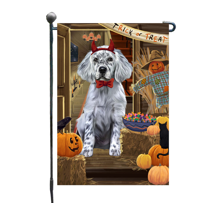 Enter at Your Own Risk Halloween Trick or Treat English Setter Dogs Garden Flags Outdoor Decor for Homes and Gardens Double Sided Garden Yard Spring Decorative Vertical Home Flags Garden Porch Lawn Flag for Decorations GFLG67899