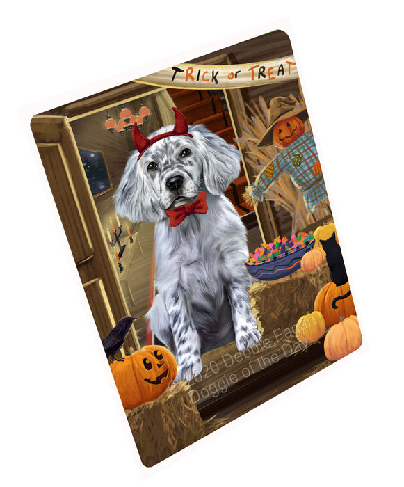 Enter at Your Own Risk Halloween Trick or Treat English Setter Dogs Cutting Board - For Kitchen - Scratch & Stain Resistant - Designed To Stay In Place - Easy To Clean By Hand - Perfect for Chopping Meats, Vegetables, CA82768