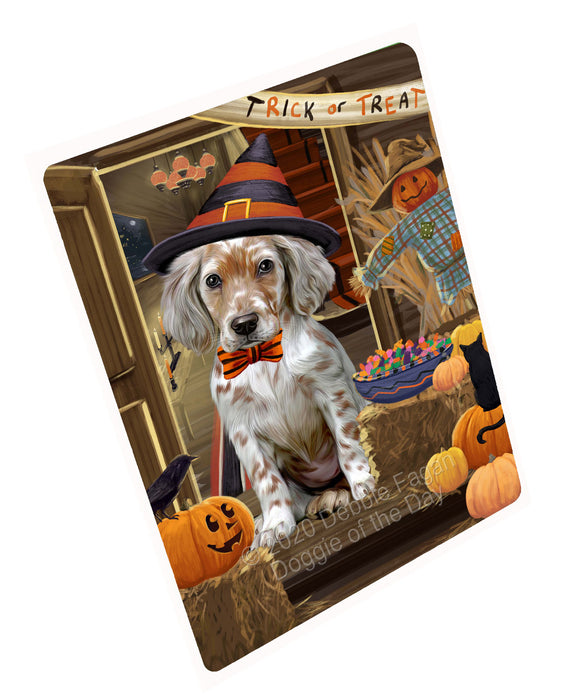Enter at Your Own Risk Halloween Trick or Treat English Setter Dogs Cutting Board - For Kitchen - Scratch & Stain Resistant - Designed To Stay In Place - Easy To Clean By Hand - Perfect for Chopping Meats, Vegetables, CA82770