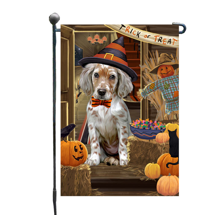 Enter at Your Own Risk Halloween Trick or Treat English Setter Dogs Garden Flags Outdoor Decor for Homes and Gardens Double Sided Garden Yard Spring Decorative Vertical Home Flags Garden Porch Lawn Flag for Decorations GFLG67900