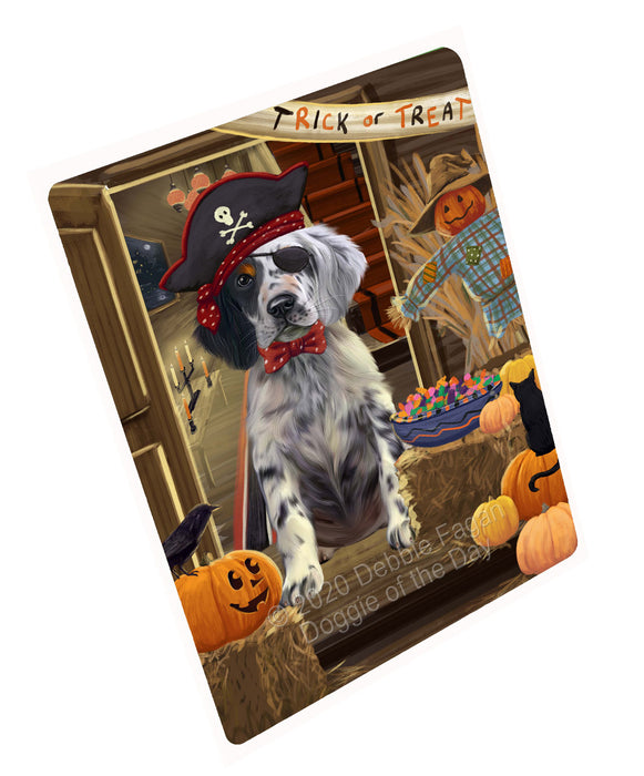 Enter at Your Own Risk Halloween Trick or Treat English Setter Dogs Cutting Board - For Kitchen - Scratch & Stain Resistant - Designed To Stay In Place - Easy To Clean By Hand - Perfect for Chopping Meats, Vegetables, CA82772