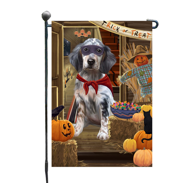 Enter at Your Own Risk Halloween Trick or Treat English Setter Dogs Garden Flags Outdoor Decor for Homes and Gardens Double Sided Garden Yard Spring Decorative Vertical Home Flags Garden Porch Lawn Flag for Decorations GFLG67902