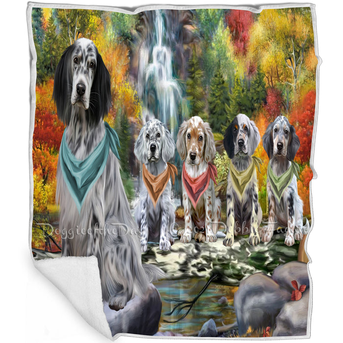 Scenic Waterfall English Setter Dogs Blanket BLNKT142558