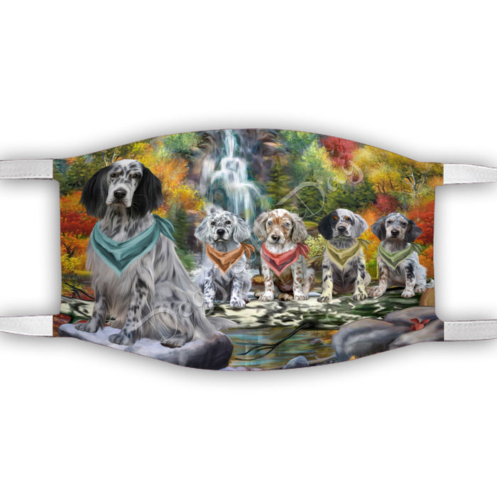 Scenic Waterfall English Setter Dogs Face Mask FM49299