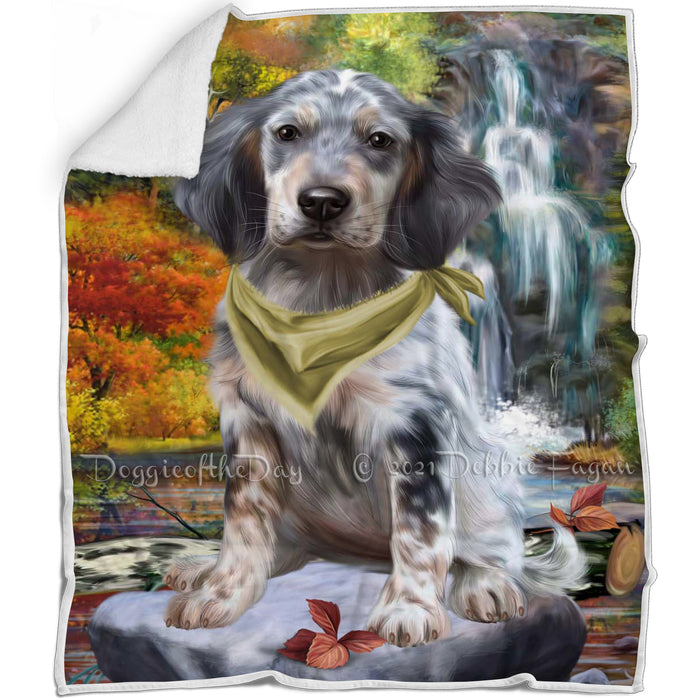 Scenic Waterfall English Setter Dog Blanket BLNKT142554
