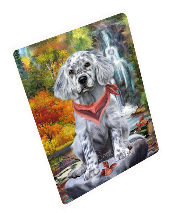 Scenic Waterfall English Setter Dog Cutting Board - For Kitchen - Scratch & Stain Resistant - Designed To Stay In Place - Easy To Clean By Hand - Perfect for Chopping Meats, Vegetables, CA83188
