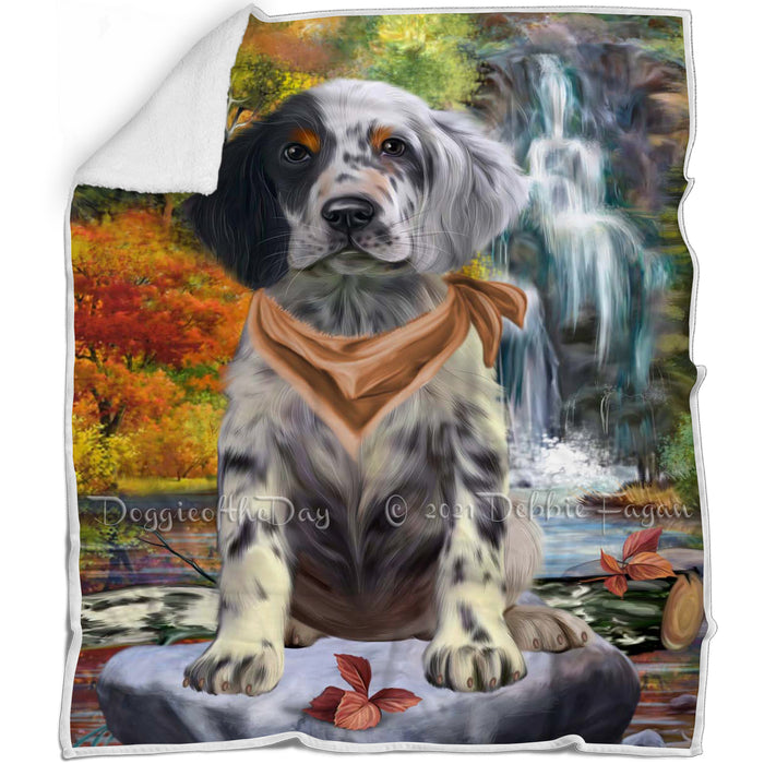 Scenic Waterfall English Setter Dog Blanket BLNKT142556