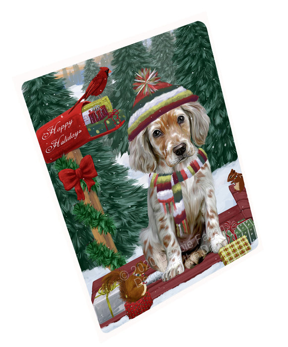 Christmas Woodland Sled English Setter Dog Cutting Board - For Kitchen - Scratch & Stain Resistant - Designed To Stay In Place - Easy To Clean By Hand - Perfect for Chopping Meats, Vegetables, CA83804