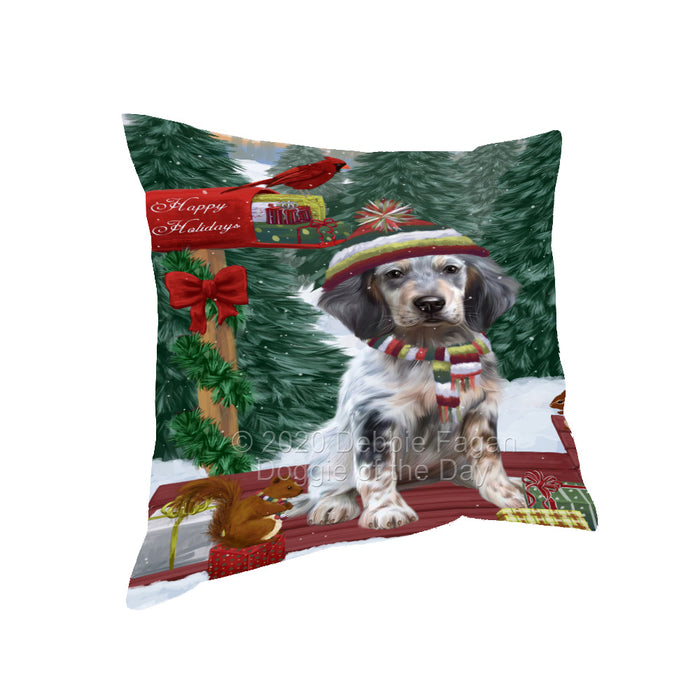 Christmas Woodland Sled English Setter Dog Pillow with Top Quality High-Resolution Images - Ultra Soft Pet Pillows for Sleeping - Reversible & Comfort - Ideal Gift for Dog Lover - Cushion for Sofa Couch Bed - 100% Polyester, PILA93604