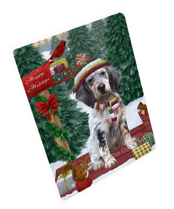 Christmas Woodland Sled English Setter Dog Cutting Board - For Kitchen - Scratch & Stain Resistant - Designed To Stay In Place - Easy To Clean By Hand - Perfect for Chopping Meats, Vegetables, CA83806