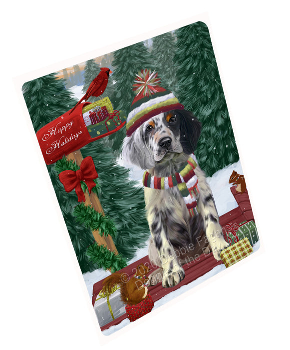 Christmas Woodland Sled English Setter Dog Cutting Board - For Kitchen - Scratch & Stain Resistant - Designed To Stay In Place - Easy To Clean By Hand - Perfect for Chopping Meats, Vegetables, CA83808