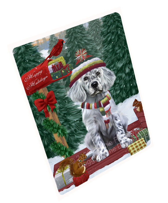 Christmas Woodland Sled English Setter Dog Cutting Board - For Kitchen - Scratch & Stain Resistant - Designed To Stay In Place - Easy To Clean By Hand - Perfect for Chopping Meats, Vegetables, CA83810