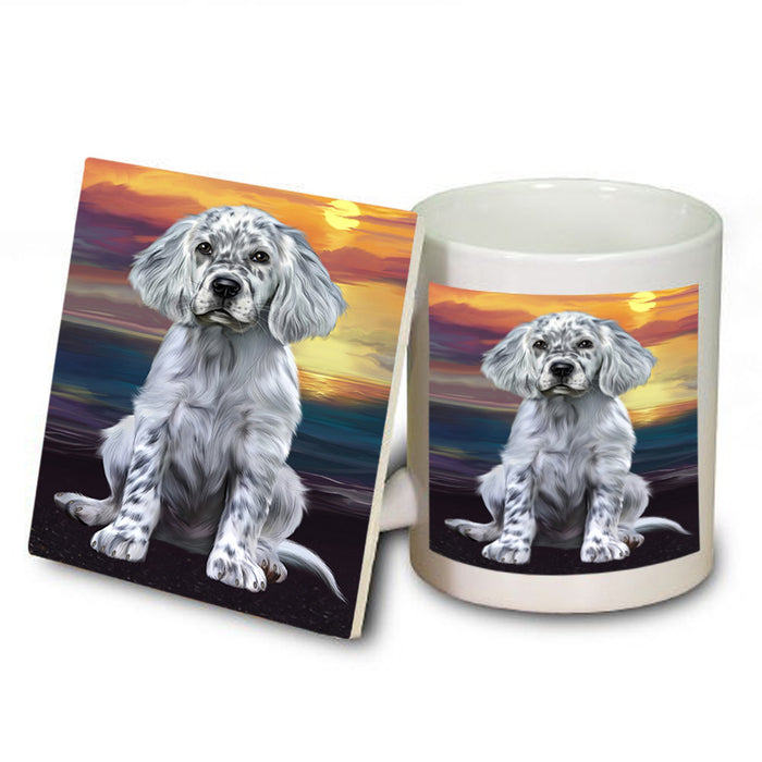 Sunset English Setter Dog Mug and Coaster Set MUC57141