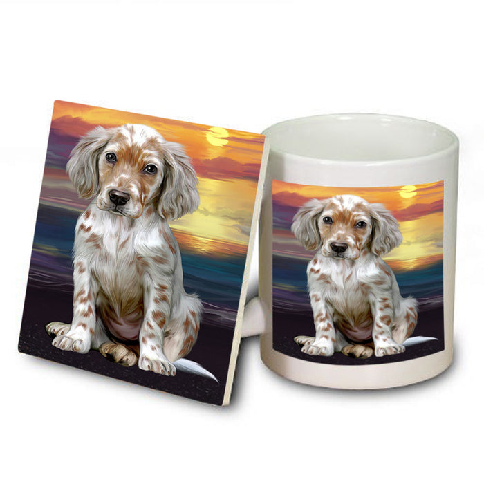 Sunset English Setter Dog Mug and Coaster Set MUC57142