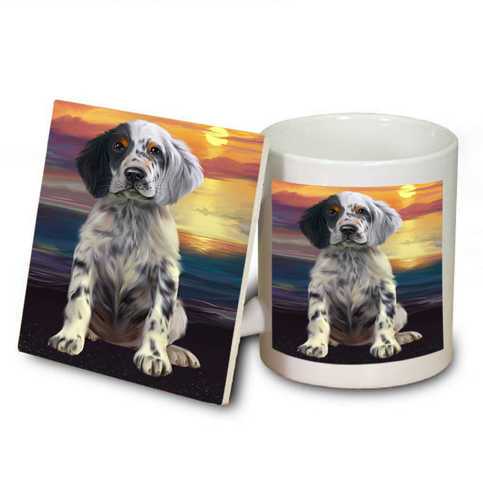 Sunset English Setter Dog Mug and Coaster Set MUC57143