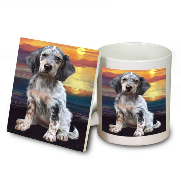 Sunset English Setter Dog Mug and Coaster Set MUC57144