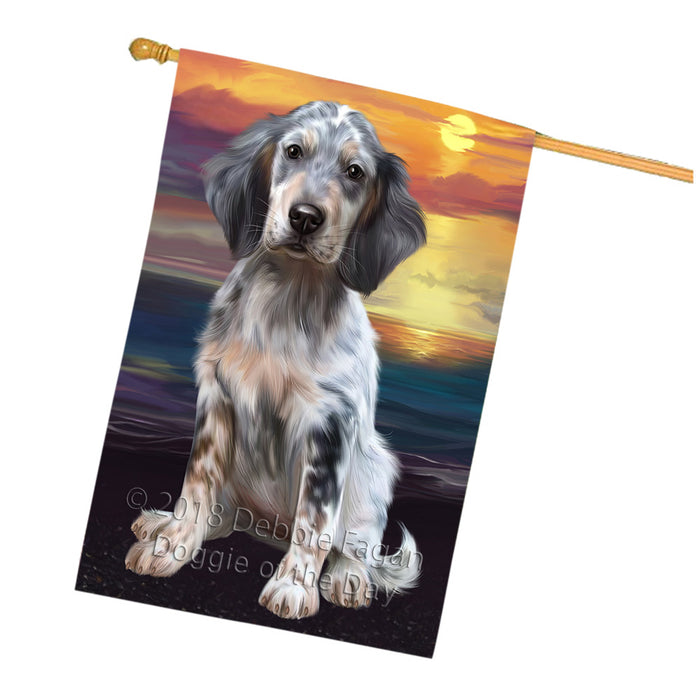 Sunset English Setter Dog House Flag FLG65176